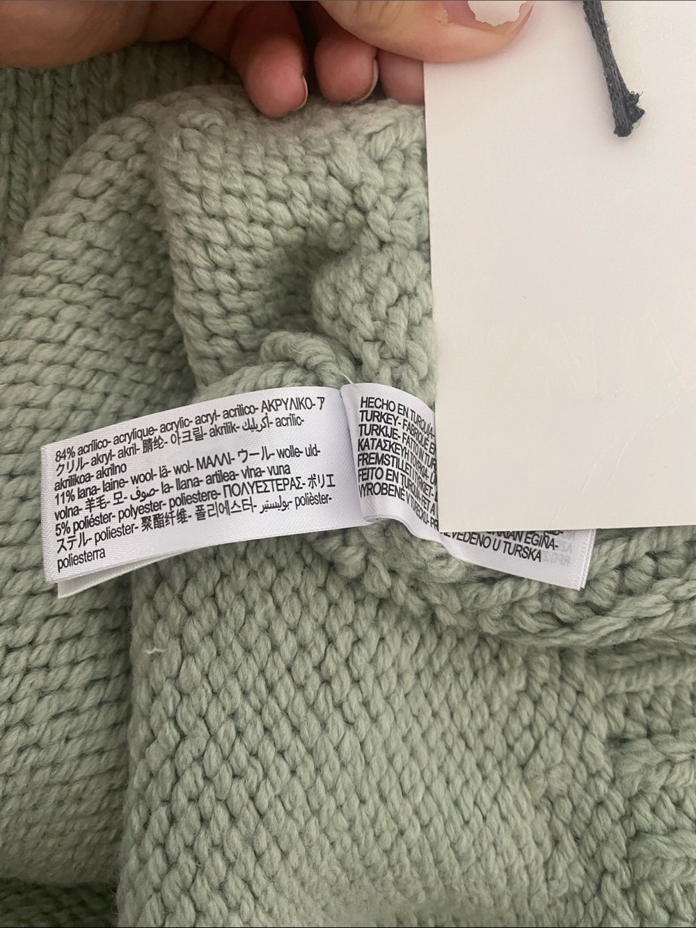 Zara Mint Green Knit Turtleneck Sweater - Picture 2 of 2